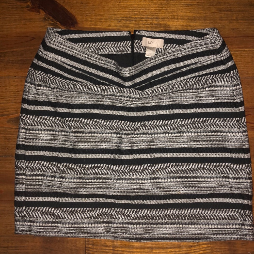 LOFT black and white stripe skirt